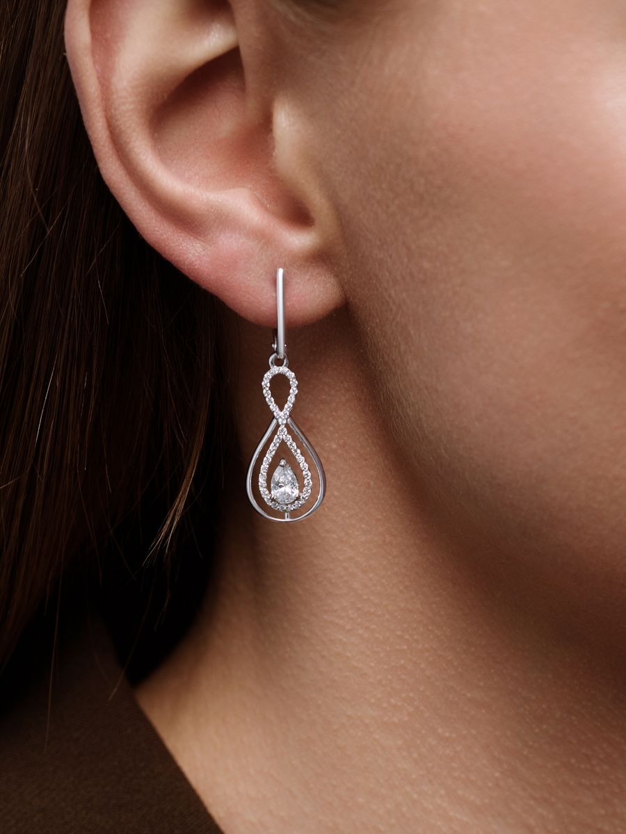 

Серьги из серебра Argentum Z2-10499в, фианит, Z2-10499в