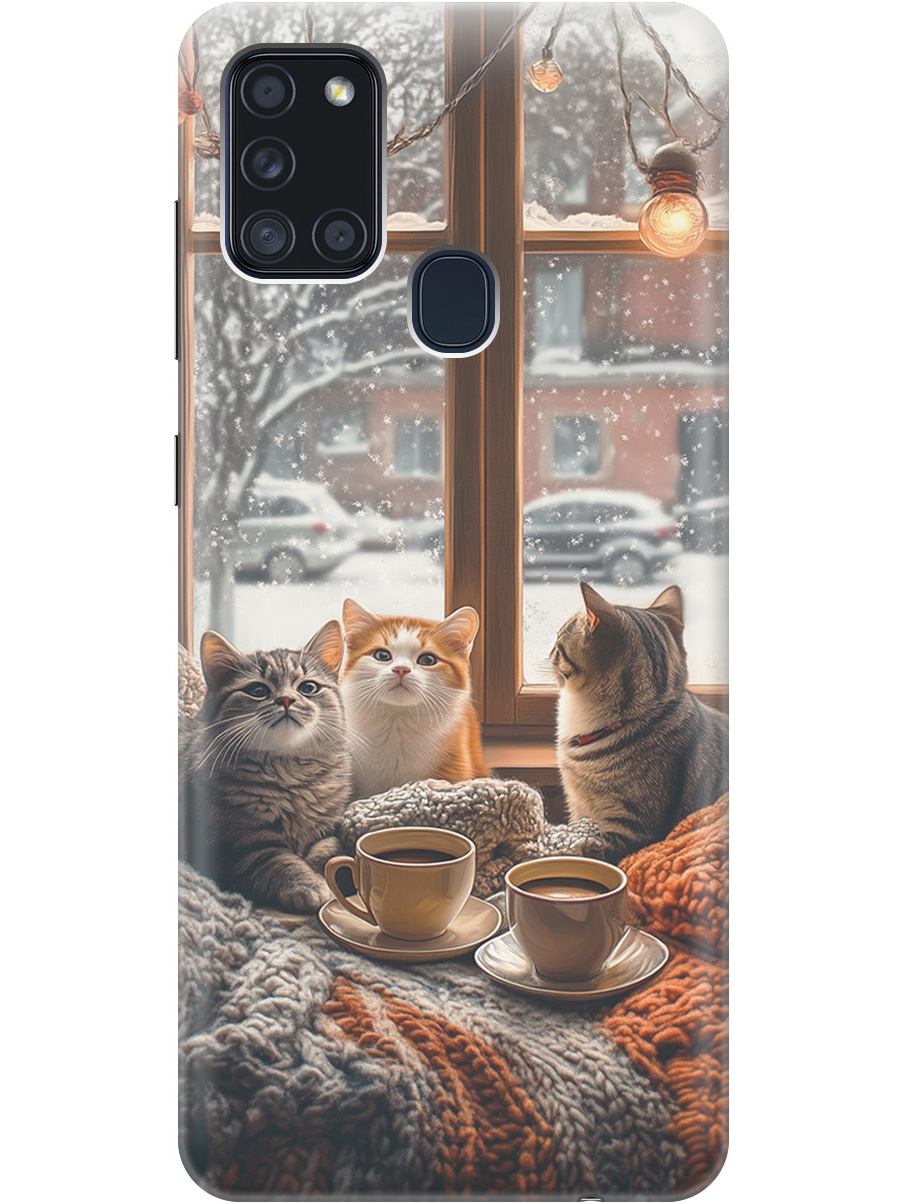 

Силиконовый чехол на Samsung Galaxy A21s с принтом "Котики на подоконнике", Прозрачный;бежевый;белый;желтый;серый, 723009312