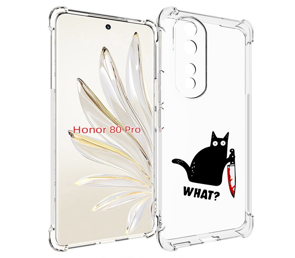 

Чехол MyPads котик-убийца для Honor 80 Pro, Прозрачный, Tocco