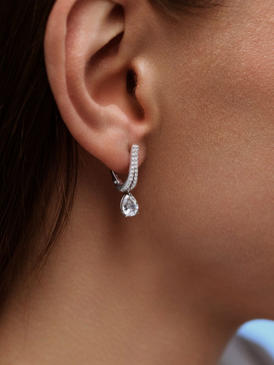 

Серьги из серебра Argentum Z2-10496, фианит, Z2-10496