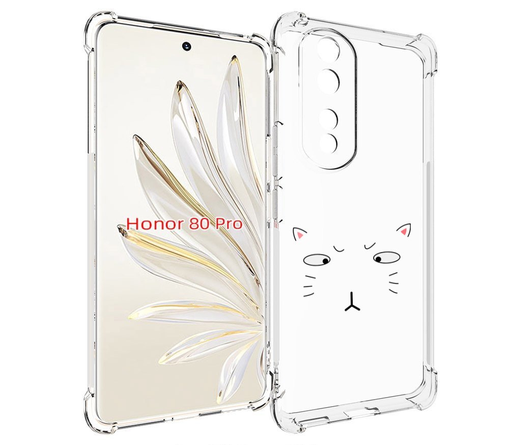 

Чехол MyPads кот-части-лица для Honor 80 Pro, Прозрачный, Tocco