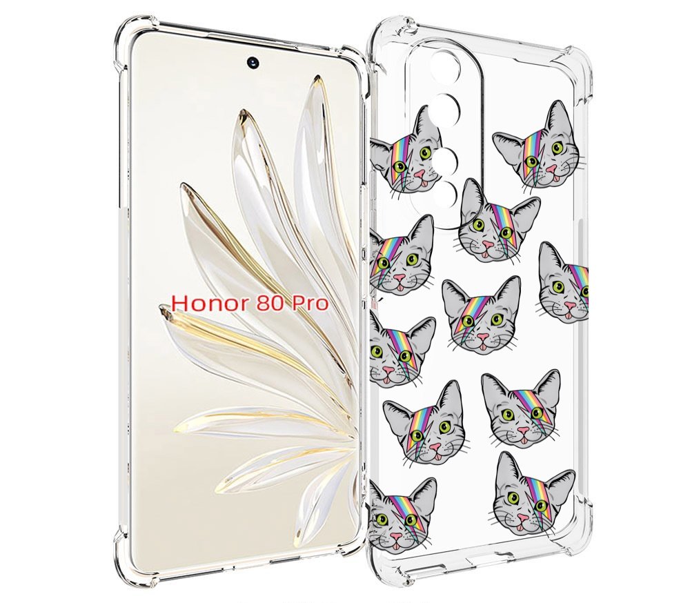 

Чехол MyPads кот-с-молнией-на-лбу для Honor 80 Pro, Прозрачный, Tocco