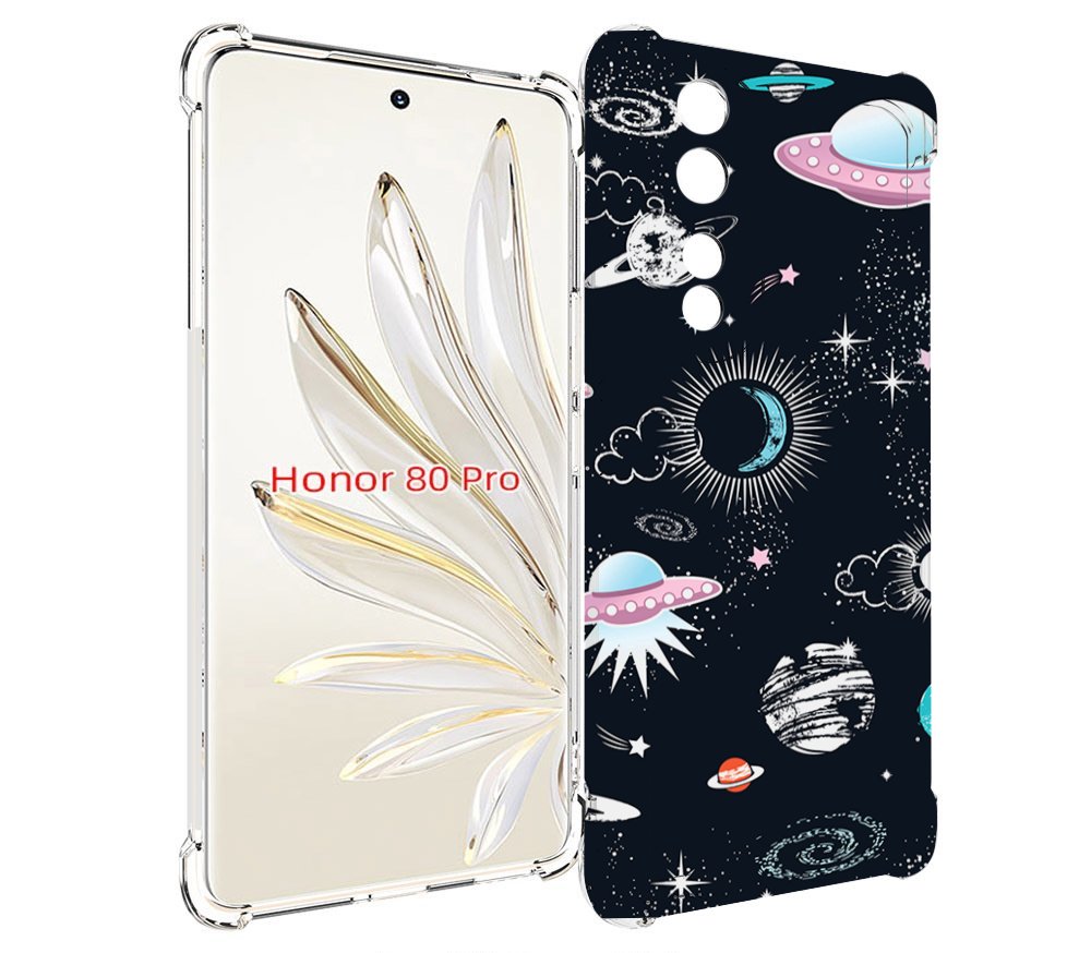 

Чехол MyPads космос-мини-картинки для Honor 80 Pro, Прозрачный, Tocco