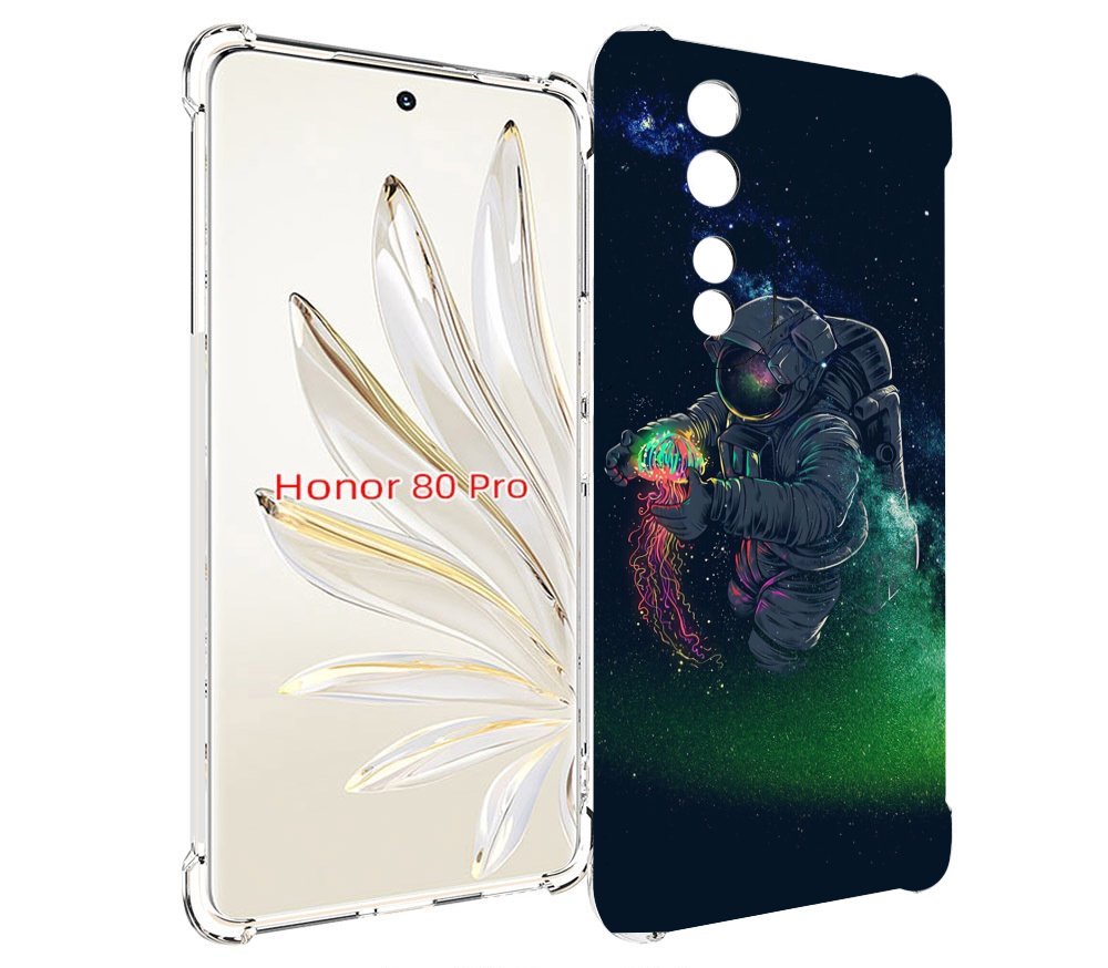 

Чехол MyPads космонавт-с-оружием-арты для Honor 80 Pro, Прозрачный, Tocco