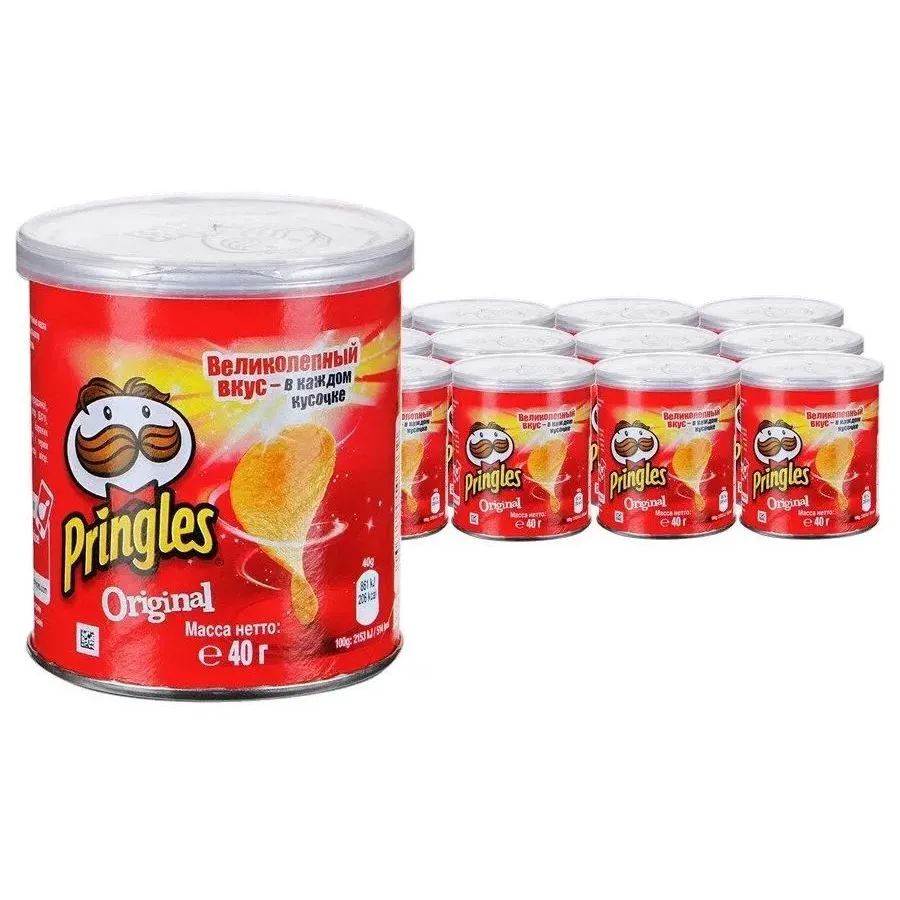 

Чипсы картофельные Pringles Принглс с Оригинальным вкусом, 12 шт по 40 г