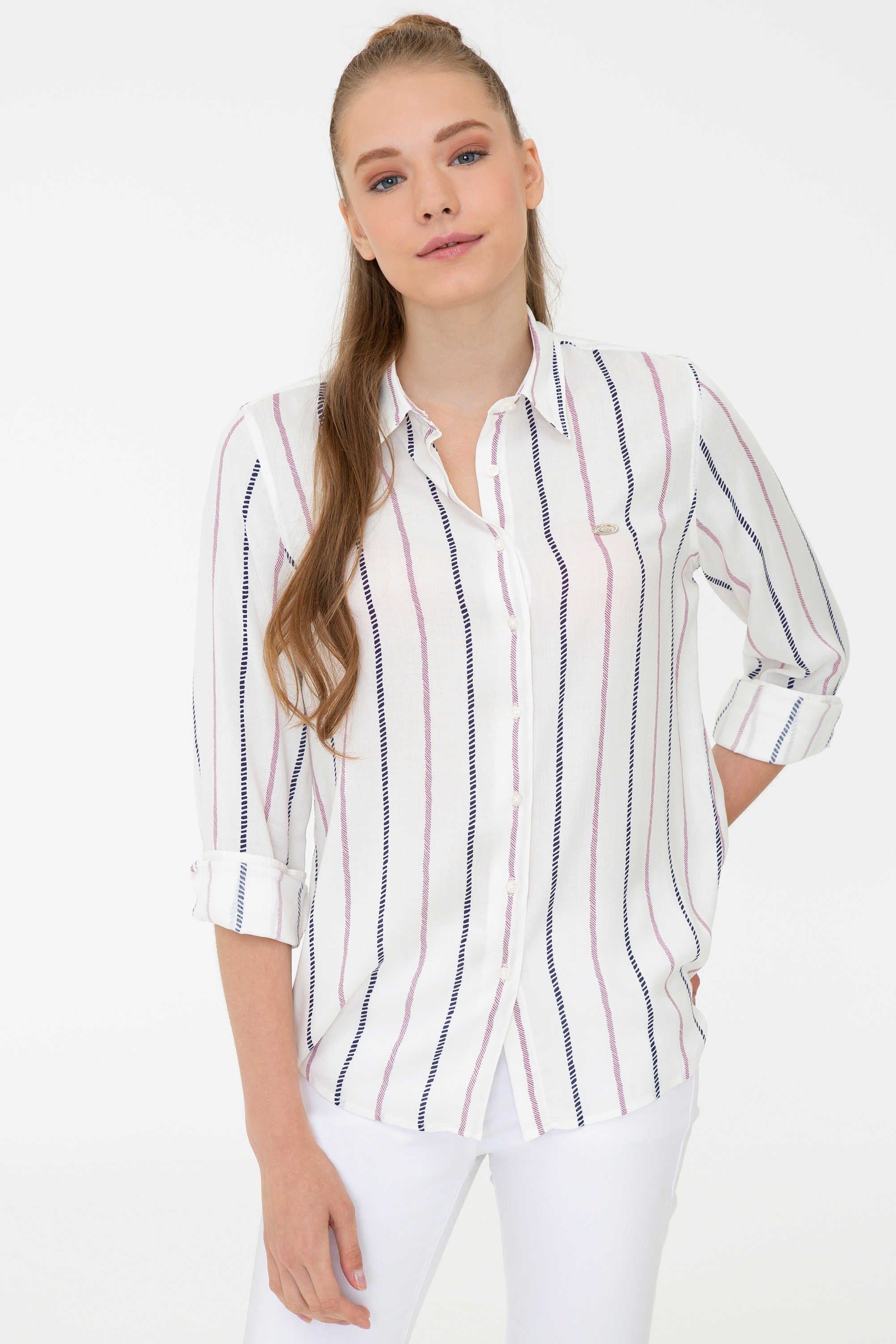 

Рубашка женская U.S. POLO Assn. G082GL0040BISIYSE белая 38, G082GL0040BISIYSE