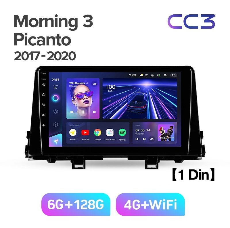 Магнитола TEYES KIA PICANTO 2017-2020 г CC3 6128ГБ 4089000₽