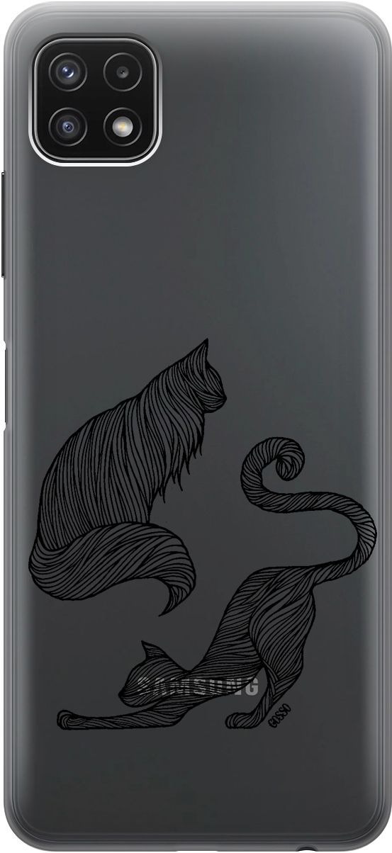 

Чехол на Samsung Galaxy A22s 5G "Lazy Cats" прозрачный, Прозрачный;серый, 3916