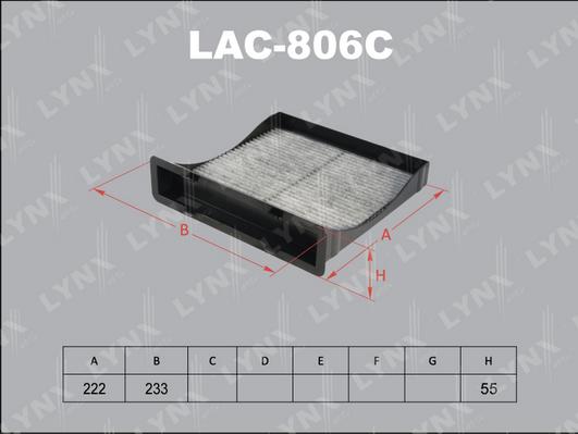

Фильтр воздушный салона LYNXAUTO lac806c
