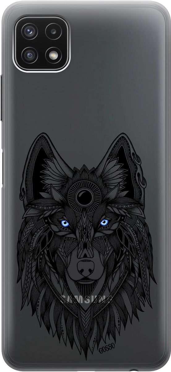 

Чехол на Samsung Galaxy A22s 5G "Grand Wolf" прозрачный, Прозрачный;голубой, 3916