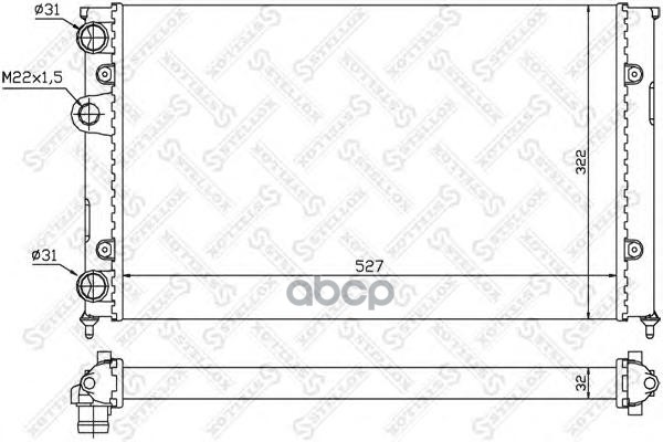 

10-26413-Sх_Радиатор Системы Охлаждения Vw Gоlf/Vеntо 1.6 92> STELLOX 1026413sx