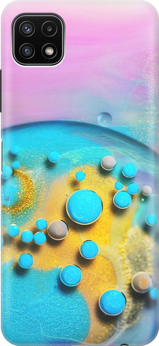 

Силиконовый чехол на Samsung Galaxy A22s 5G "Цветные капли", Голубой;оранжевый, 3915