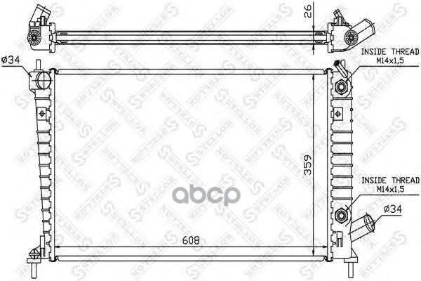 

10-26663-Sх_Радиатор Системы Охлаждения Акпп Sаав 9-5 2.0-2.3I 16V 05> STELLOX 1026663sx