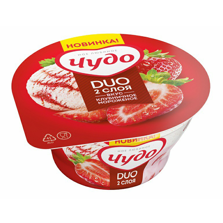 

Десерт творожный Чудо Duo клубника-мороженое 5,1% 110 г