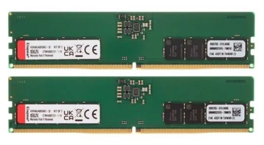 

Оперативная память Kingston 32Gb DDR5 4800MHz (KVR48U40BS8K2-32) (2x16Gb KIT)