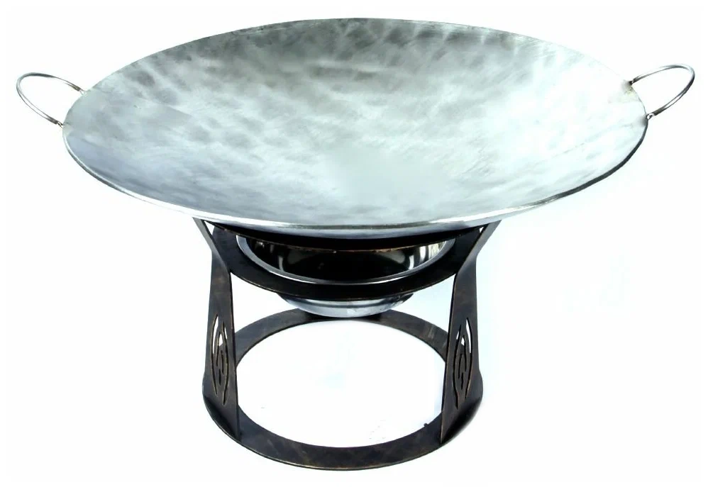 Сковорода Садж из нержавеющей стали 30 см с подставкой Огонек