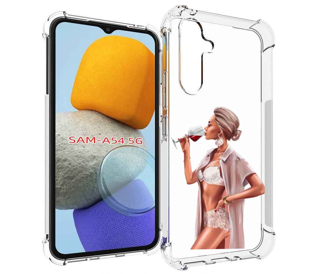 

Чехол MyPads Девушка-с-вином женский для Samsung Galaxy A54, Tocco