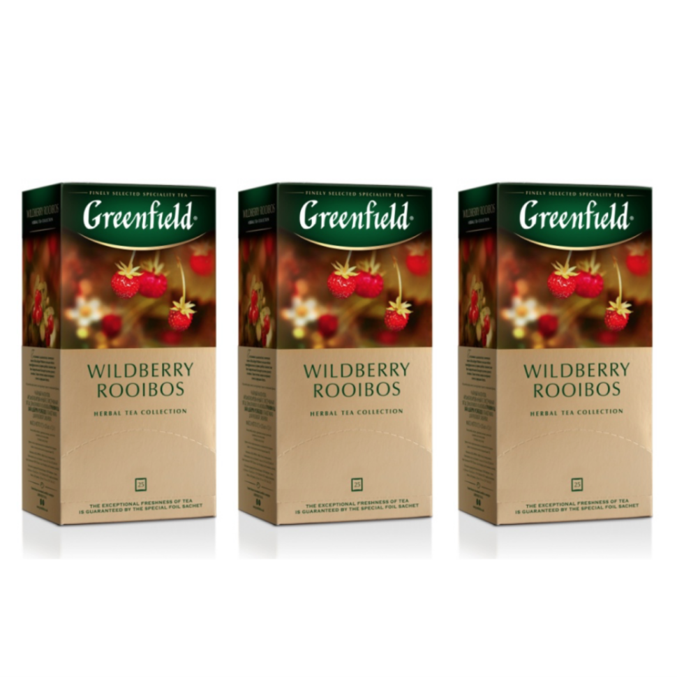 Чайный напиток Greenfield Wildberry Rooibos, 3 упаковки по 25 пакетиков