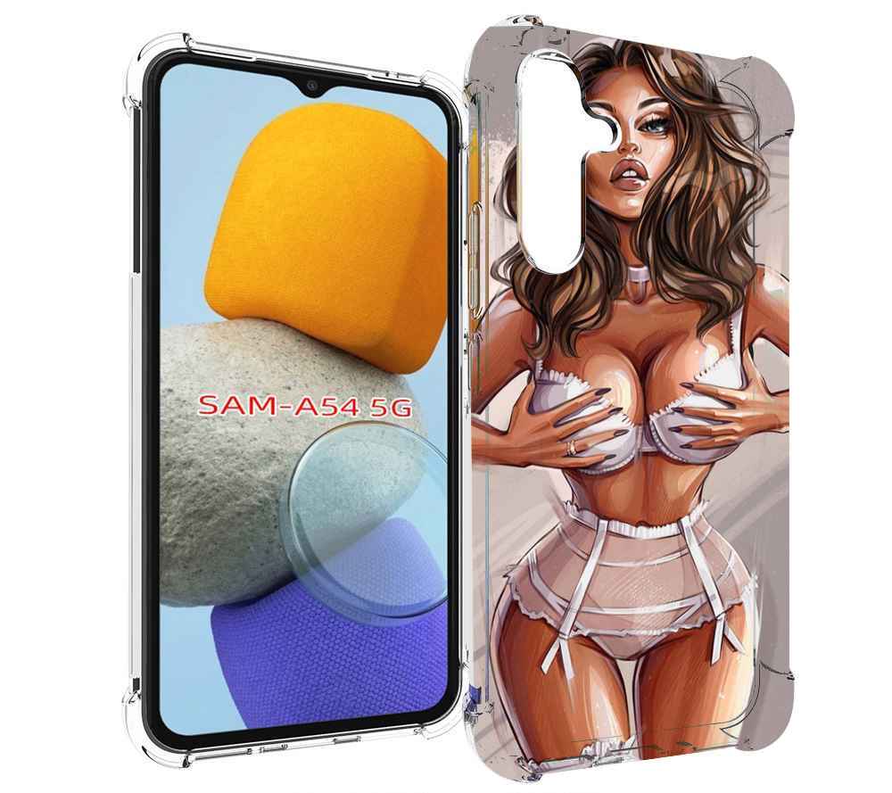 

Чехол MyPads Девушка-в-кружевном для Samsung Galaxy A54, Tocco