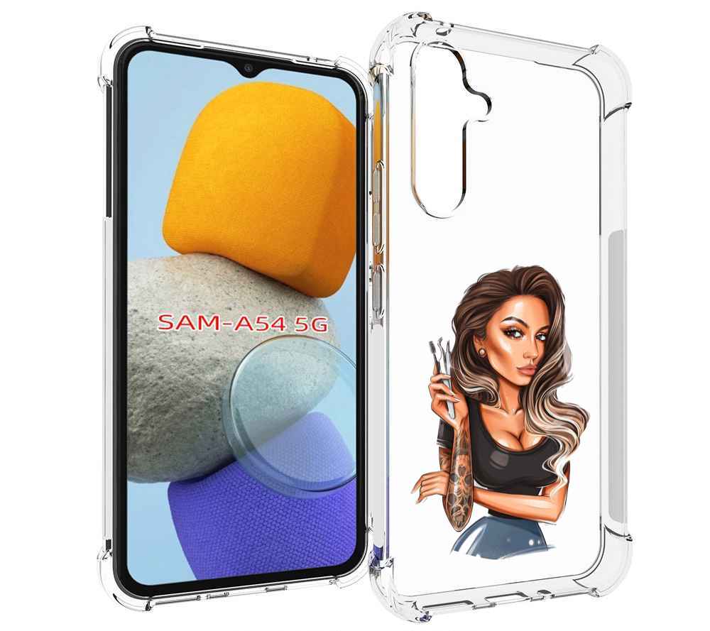 

Чехол MyPads Девушка-бровист для Samsung Galaxy A54, Tocco