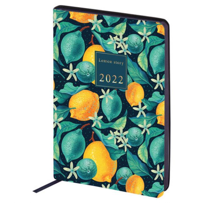 

Ежедневник Brauberg 112844 датированный на 2022 год, А5, Canvas, Lemon Story (112844)
