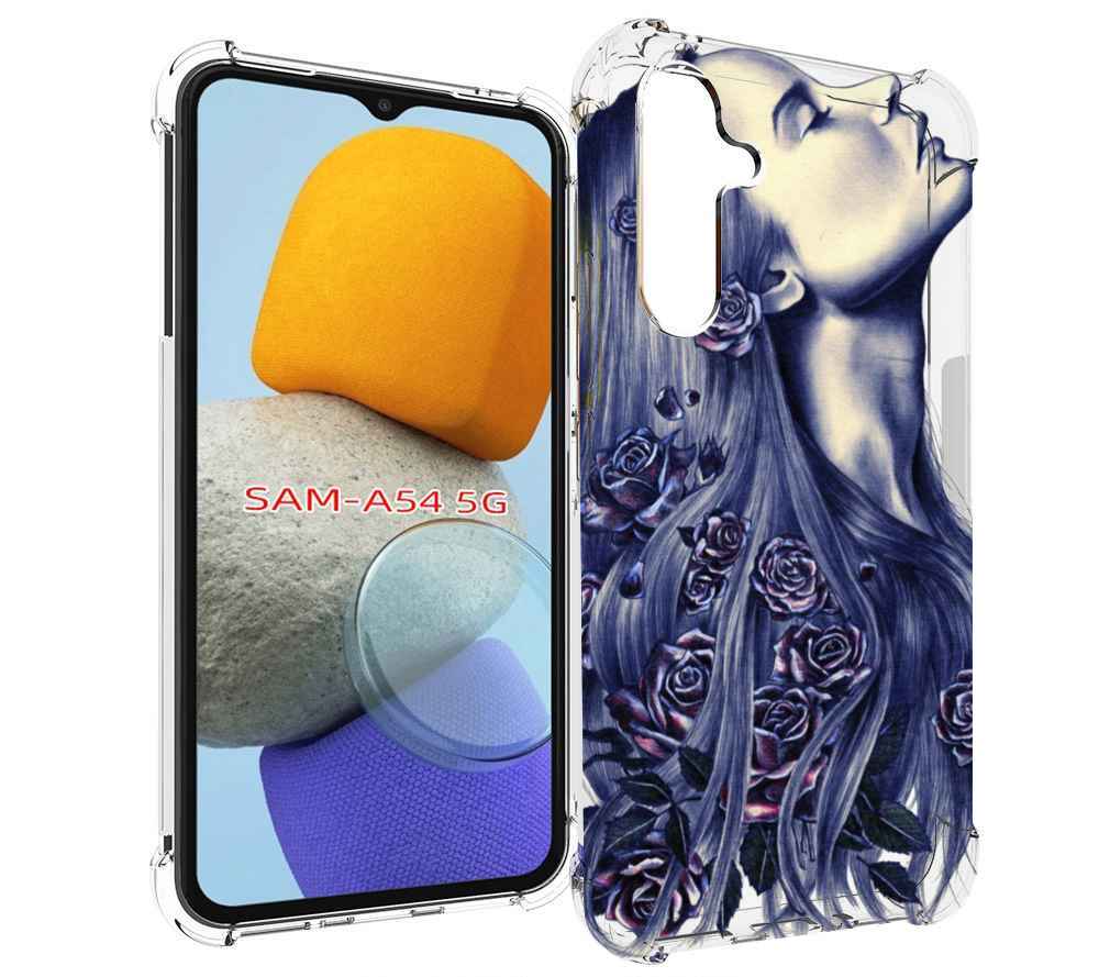 

Чехол MyPads Девушка с розами женский для Samsung Galaxy A54, Tocco