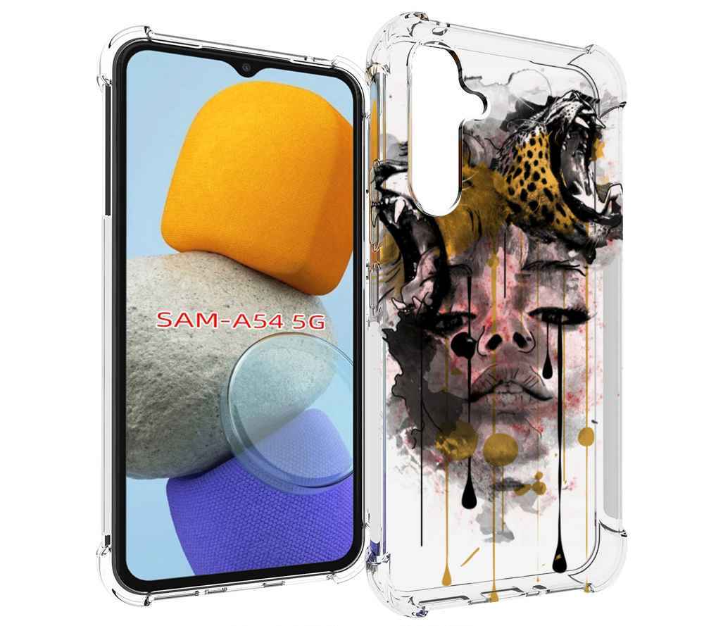 

Чехол MyPads Девушка гепард женский для Samsung Galaxy A54, Tocco