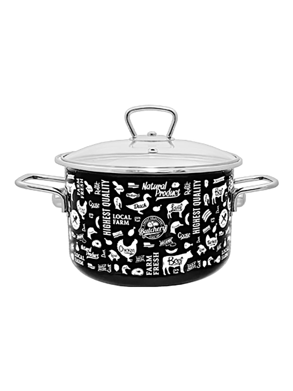 

Кастрюля эмалированная Appetite Ferma, с крышкой, 4 л, Черный