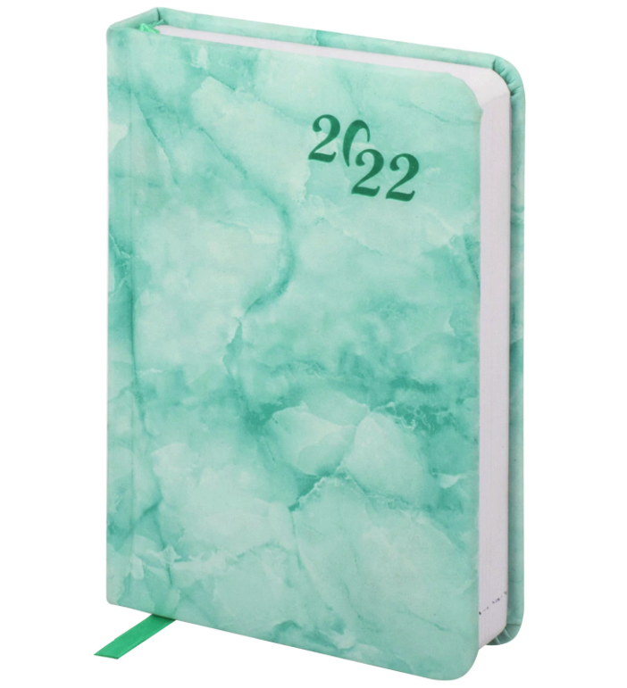 

Ежедневник Brauberg 112915 датированный на 2022 год, А6, Marble, бирюзовый (112915)