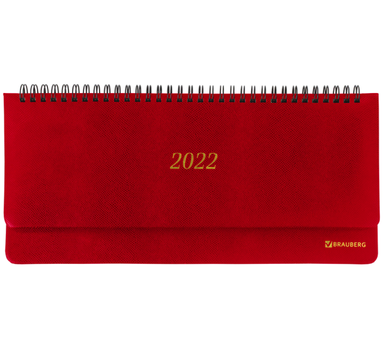 

Ежедневник Brauberg 112717 Планинг датированный на 2022 год, 305х140мм Iguana, красный (112717)