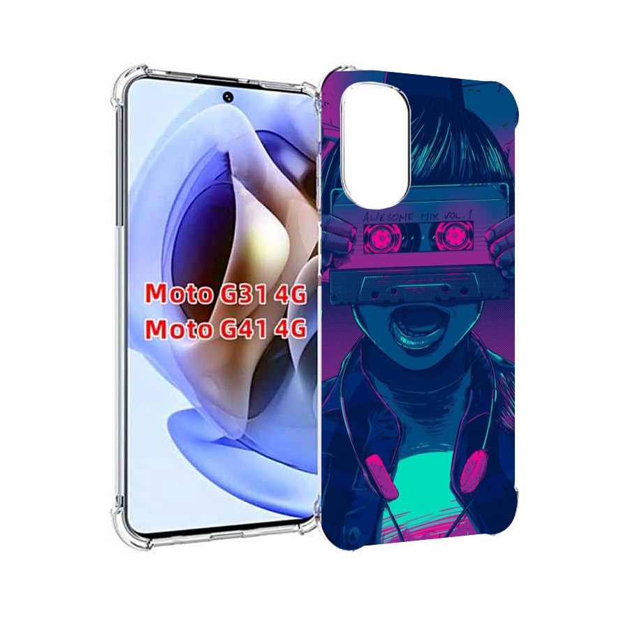 

Чехол MyPads киберпанк с кассетой для Motorola Moto G31 4G / G41 4G, Прозрачный, Tocco