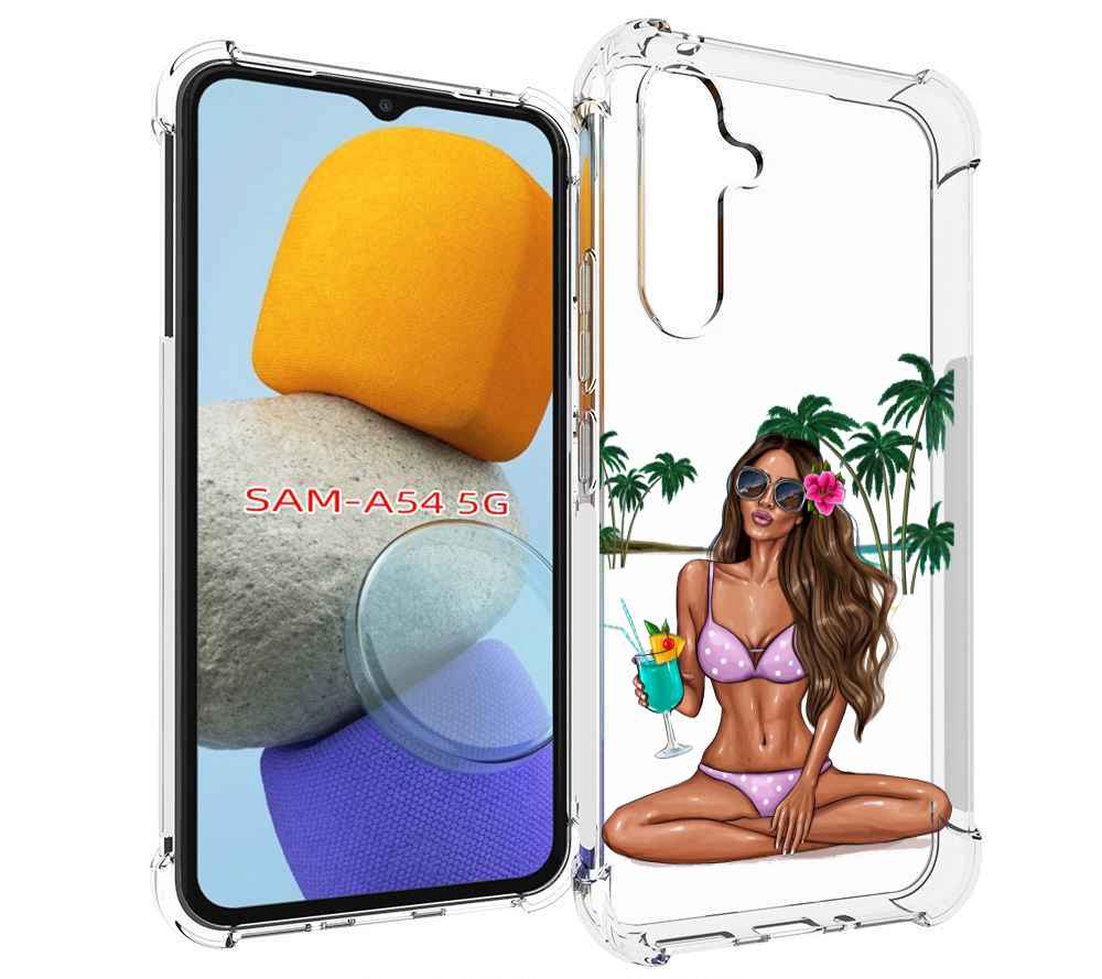 

Чехол MyPads Гавайская-девушка женский для Samsung Galaxy A54, Tocco