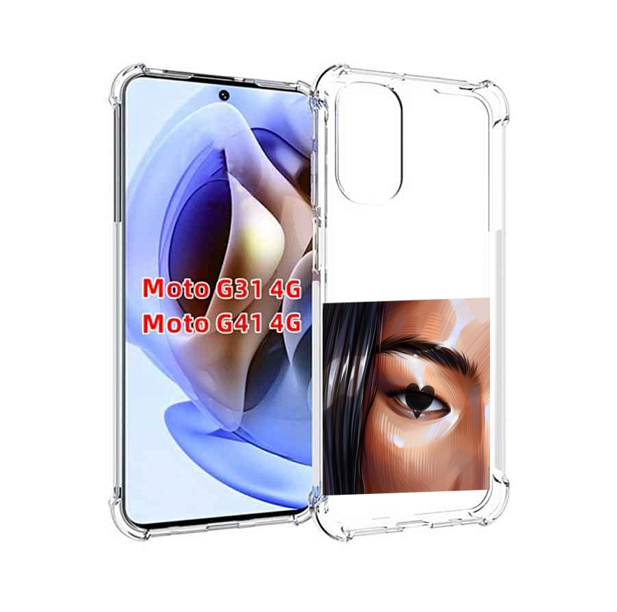 

Чехол MyPads зрачок-сердце женский для Motorola Moto G31 4G / G41 4G, Прозрачный, Tocco