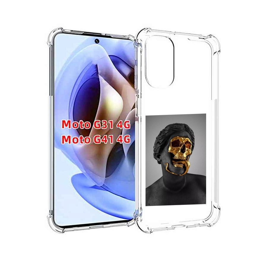 

Чехол MyPads золотой череп в статуе для Motorola Moto G31 4G / G41 4G, Прозрачный, Tocco