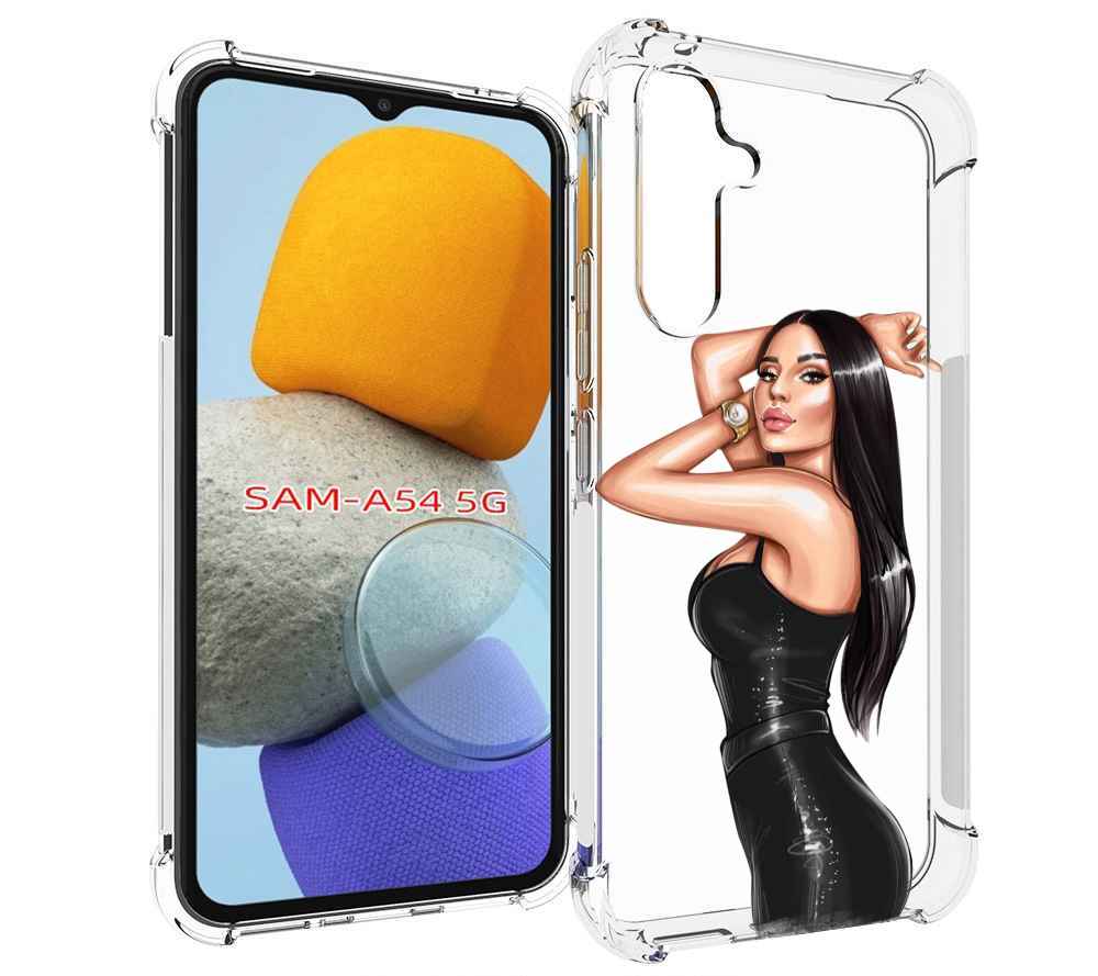 

Чехол MyPads Брюнетка-с-часами для Samsung Galaxy A54, Tocco