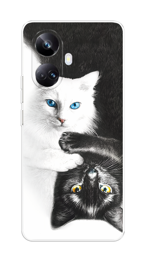 

Чехол на Realme 10 Pro+ "Коты Инь-Янь", Черный;белый;голубой, 2512350-1