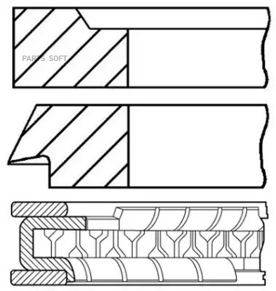 GOETZE ENGINE Кольца dm.90.00 STD [1.75-2.0.-3.0] 1 ПОР. 1шт