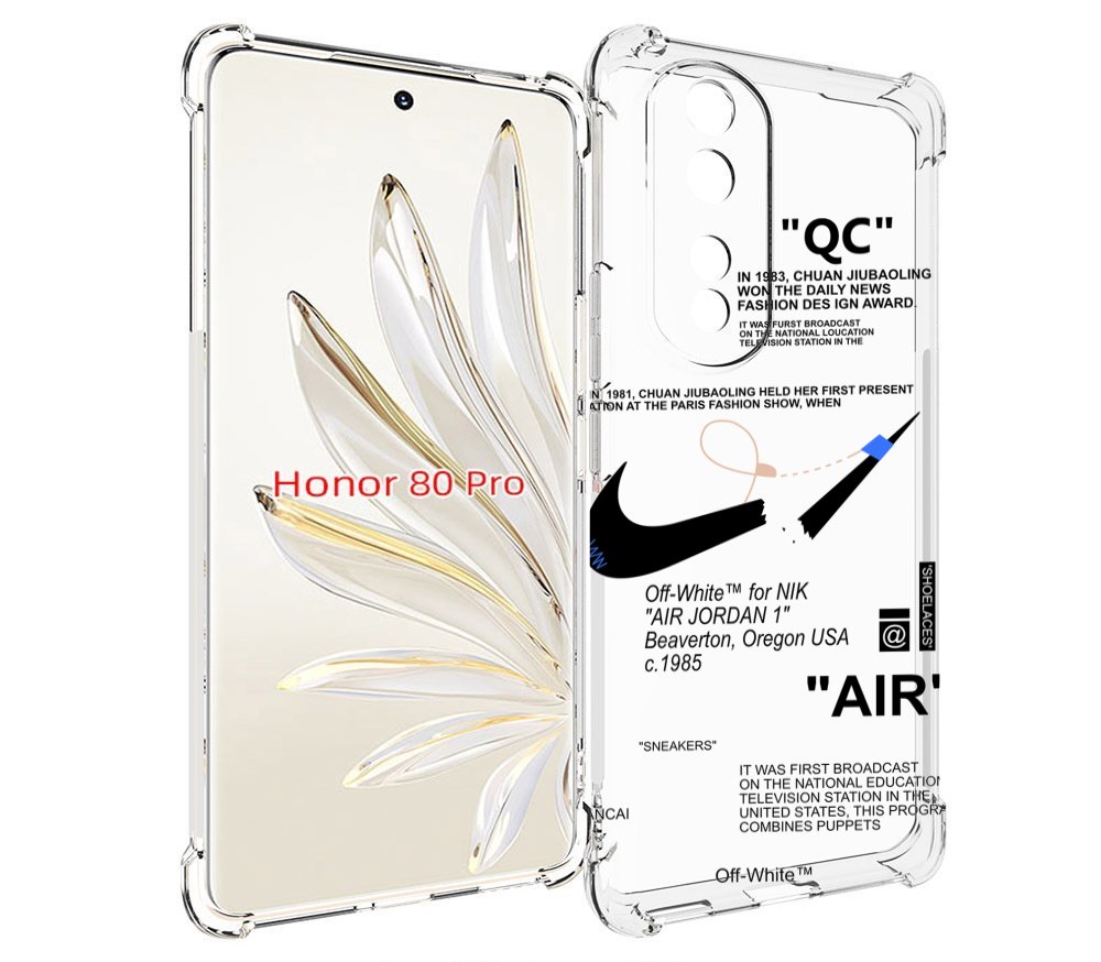 

Чехол MyPads коллаборация-найк для Honor 80 Pro, Прозрачный, Tocco