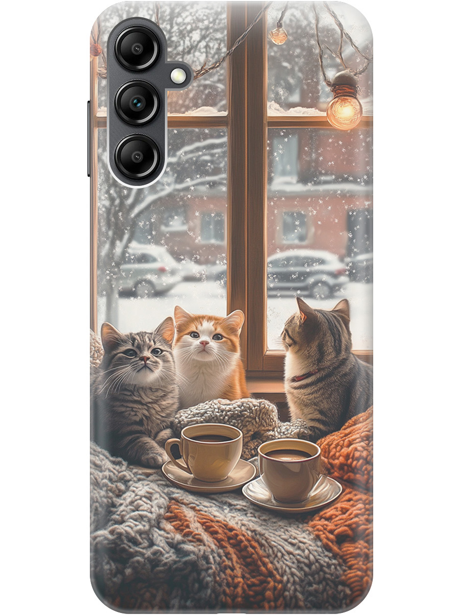 

Силиконовый чехол на Samsung Galaxy A14 с принтом "Котики на подоконнике", Прозрачный;бежевый;белый;желтый;серый, 768741412