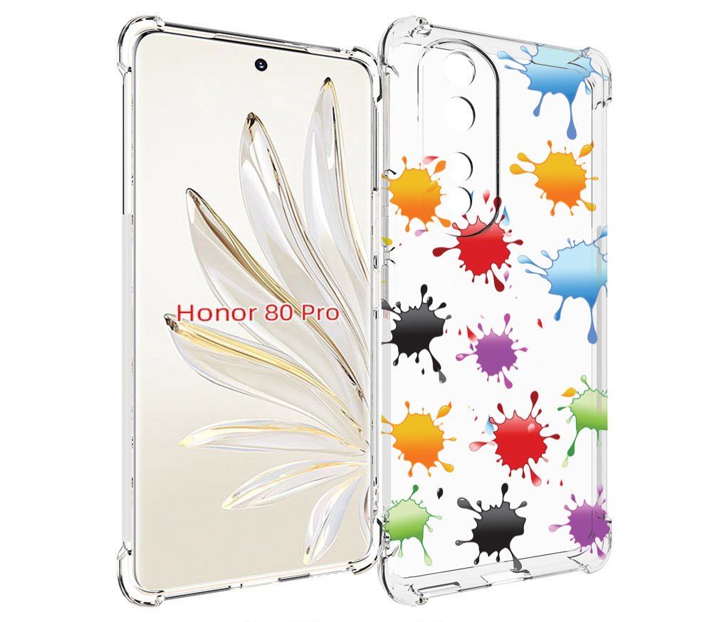 

Чехол MyPads кляксы для Honor 80 Pro, Прозрачный, Tocco