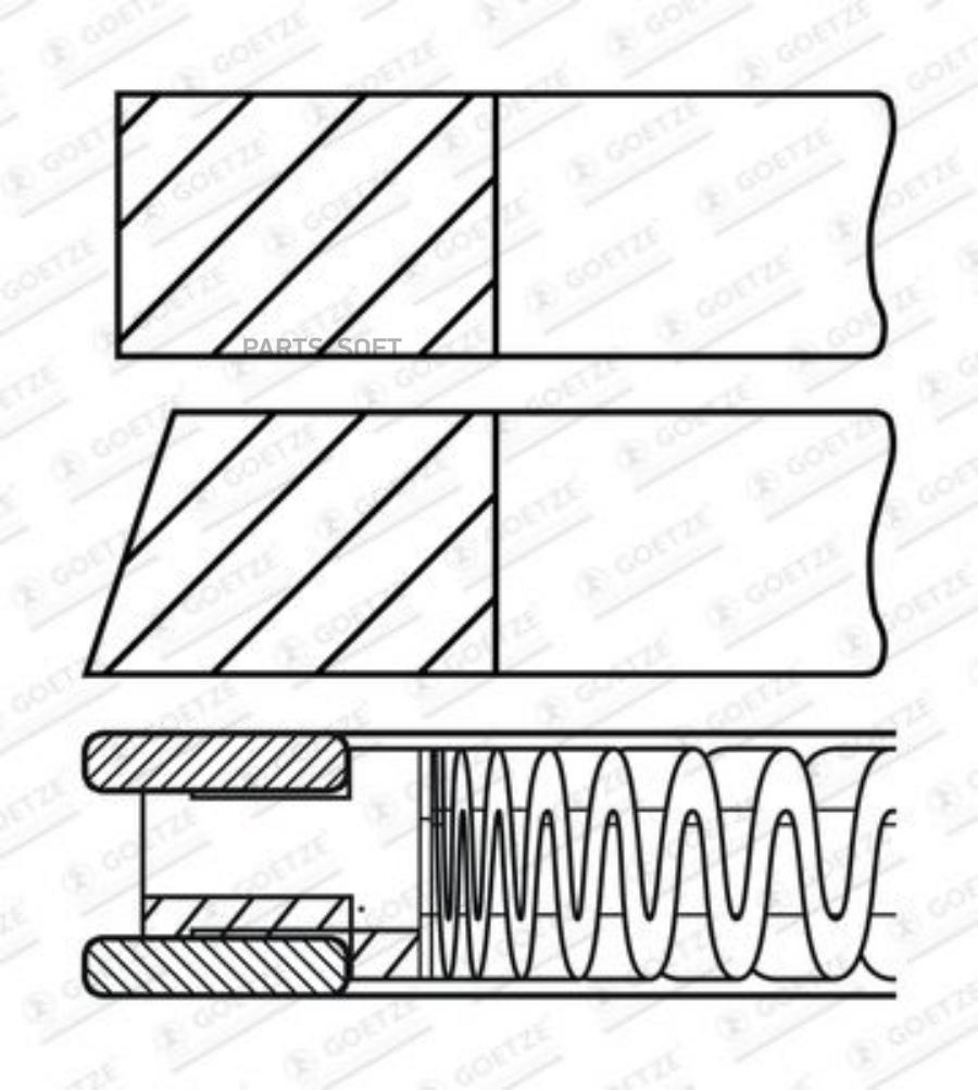 

GOETZE ENGINE Кольца dm.78.00 STD [1.2-1.2-2.0] 1 ПОР. [замена 08-440100-00] 1шт