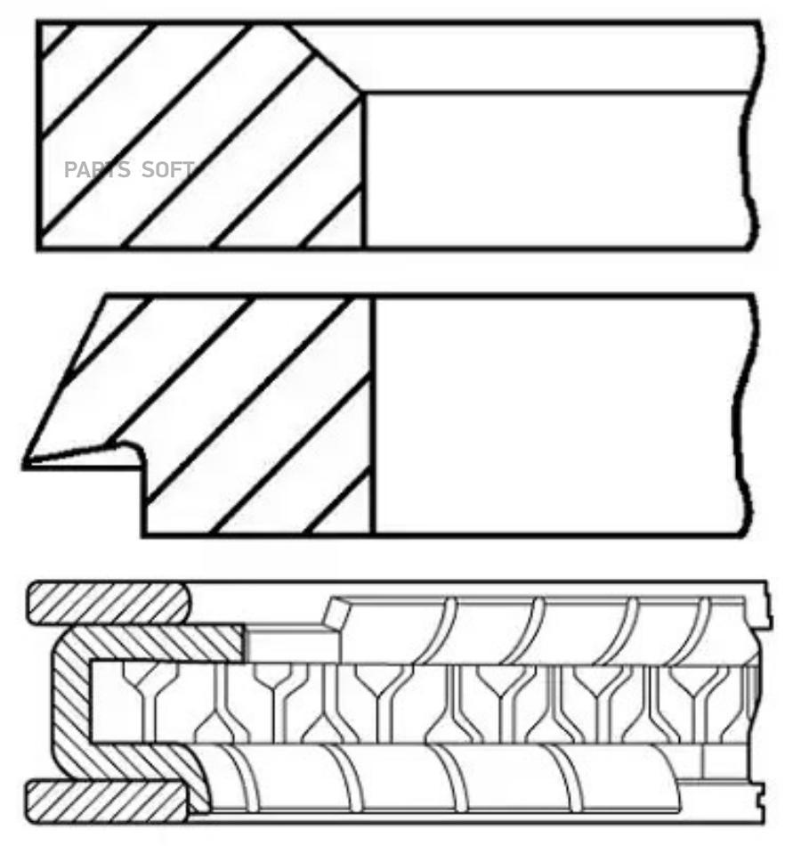 GOETZE ENGINE Кольца dm.76.00 STD [1.75-2-4] 1 ПОР. 1шт