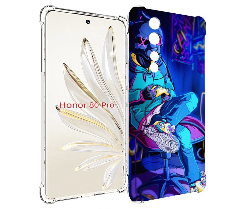 

Чехол MyPads киберпанк игрок для Honor 80 Pro, Прозрачный, Tocco