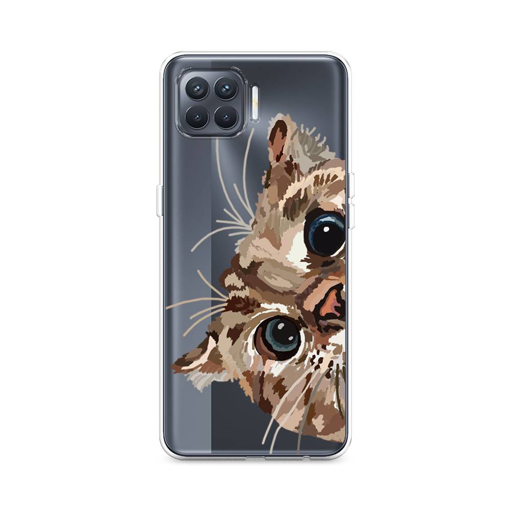 

Чехол на Oppo Reno 4 Lite "Любопытный кот", Коричневый;синий;черный, 255350-1