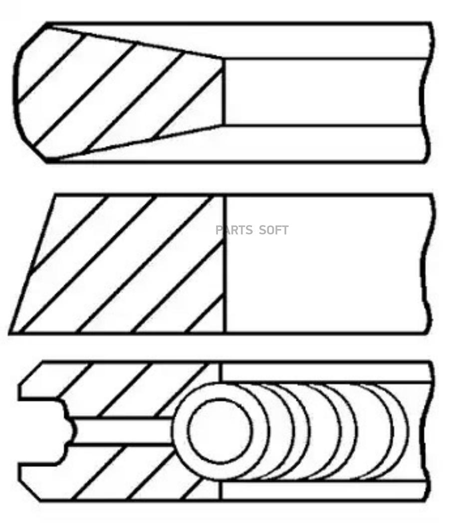 GOETZE ENGINE Кольца dm.93.00 STD [3-2-3] 1 ПОР. 1шт