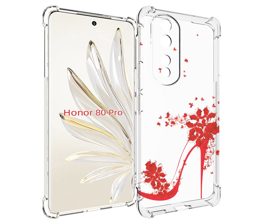 

Чехол MyPads каблук-в-цветах для Honor 80 Pro, Прозрачный, Tocco