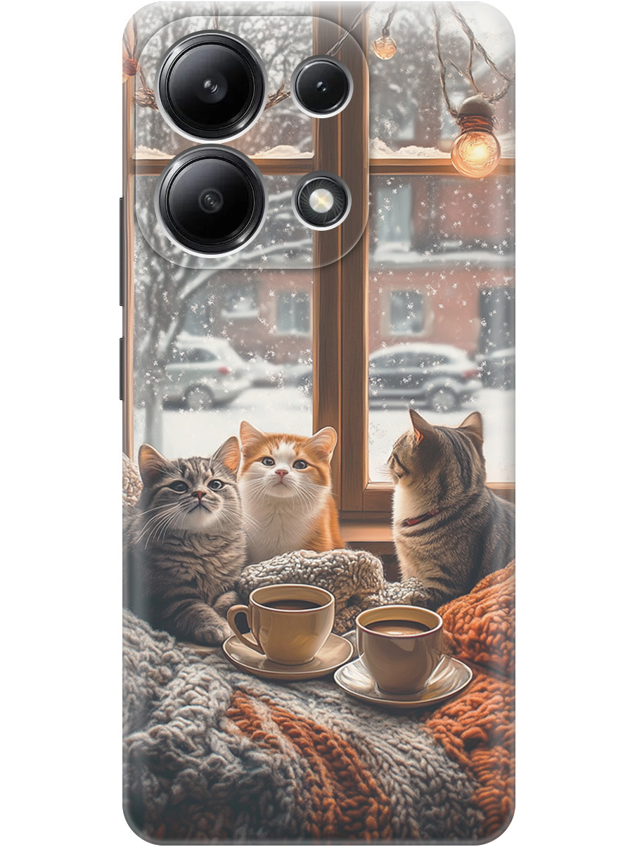 

Силиконовый чехол на Xiaomi Redmi Note 13 4G с принтом "Котики на подоконнике", Прозрачный;бежевый;белый;желтый;серый, 782622812