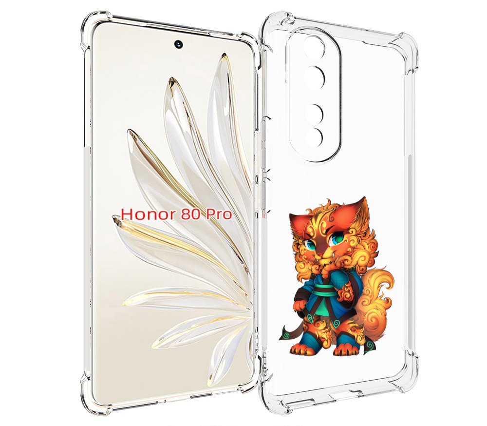 

Чехол MyPads золотой-кот для Honor 80 Pro, Прозрачный, Tocco
