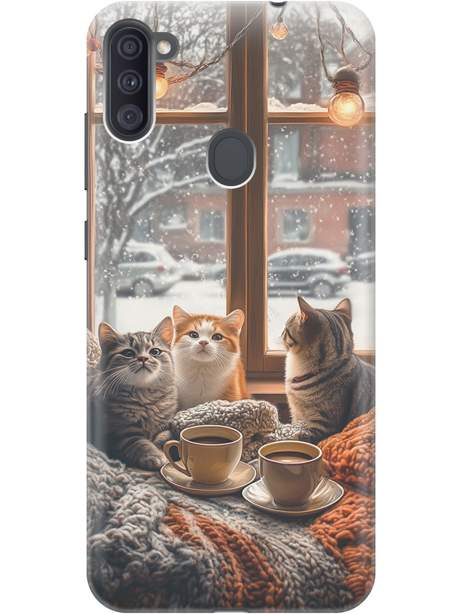 

Силиконовый чехол на Samsung Galaxy A11 / M11 с принтом "Котики на подоконнике", Прозрачный;бежевый;белый;желтый;серый, 722820812