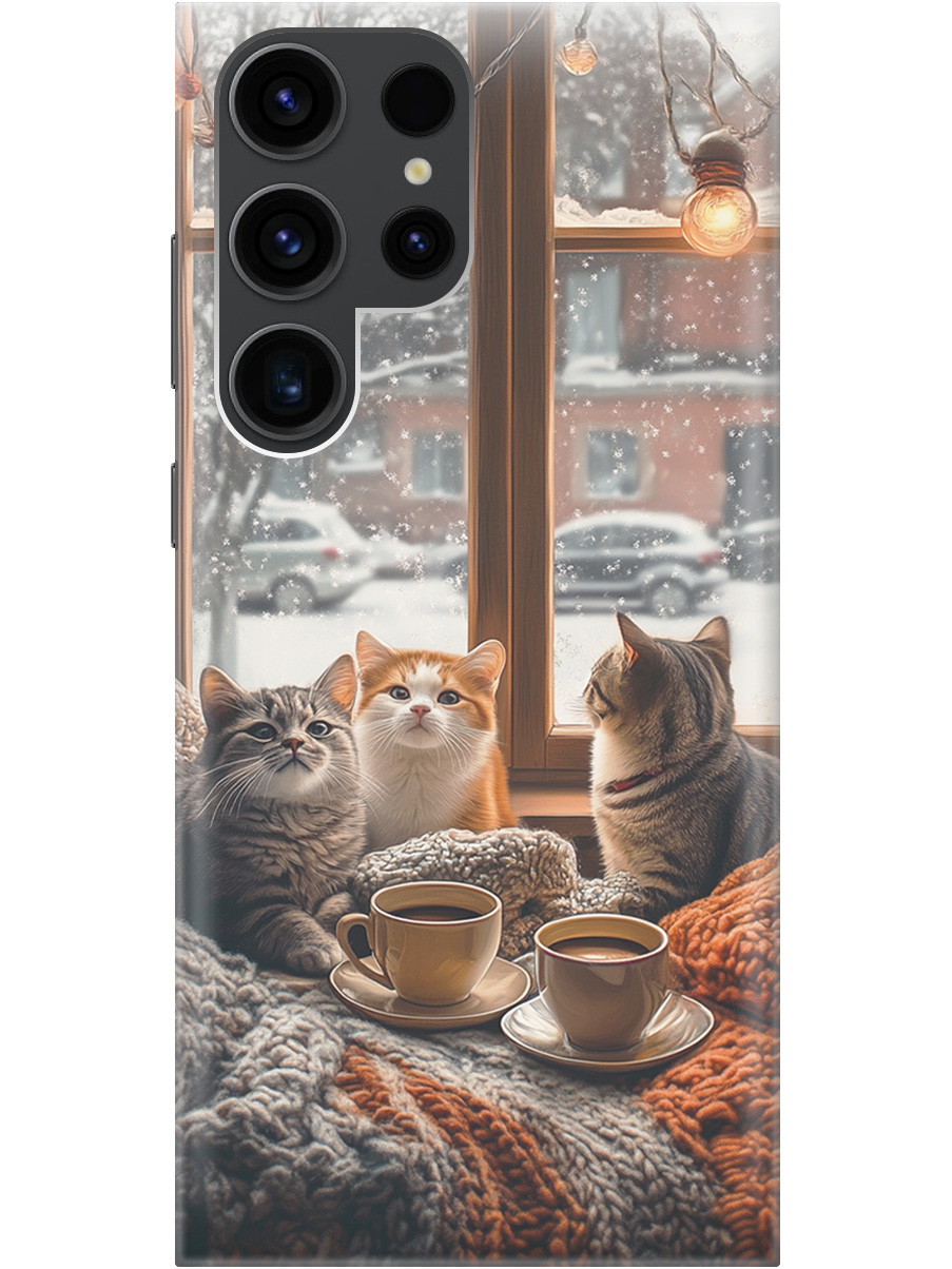 

Силиконовый чехол на Samsung Galaxy S23 Ultra с принтом "Котики на подоконнике", Прозрачный;бежевый;белый;желтый;серый, 767959412